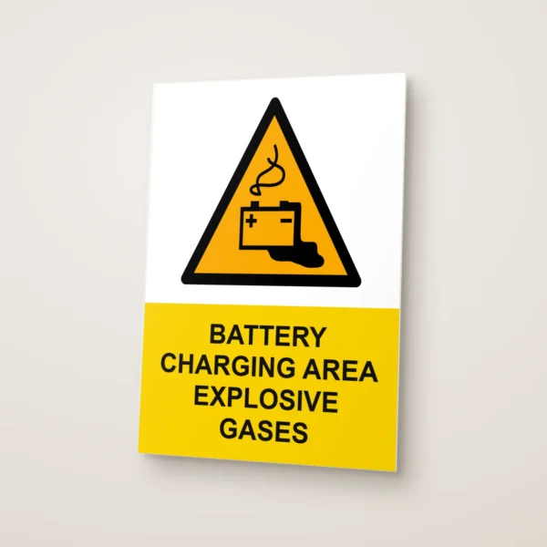 Battery Charging Area Explosive Gases Sign