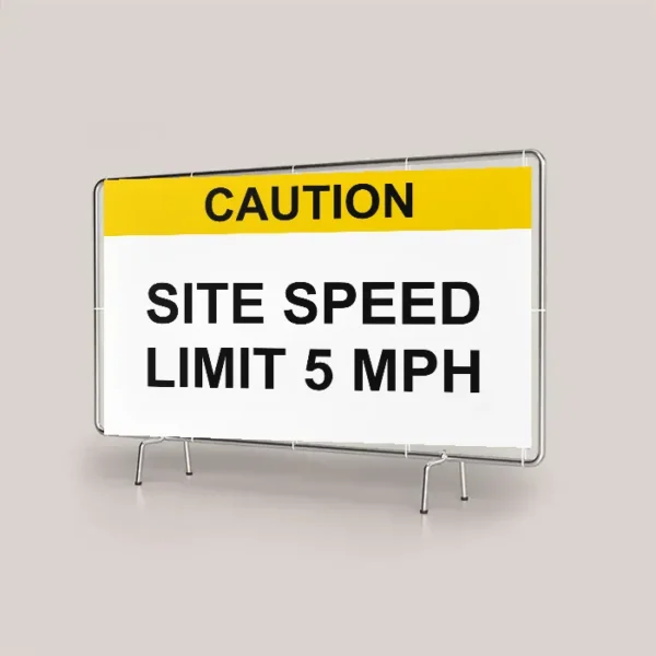 Caution Site Speed Limit 5 mph Site Banner