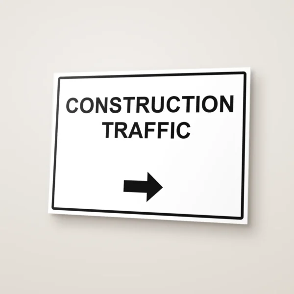 Construction Traffic Arrow Right Sign