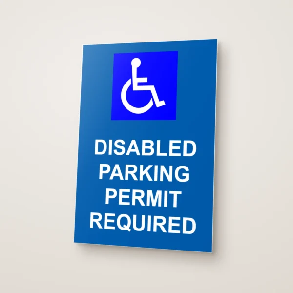 Disabled Parking Permit Required Sign