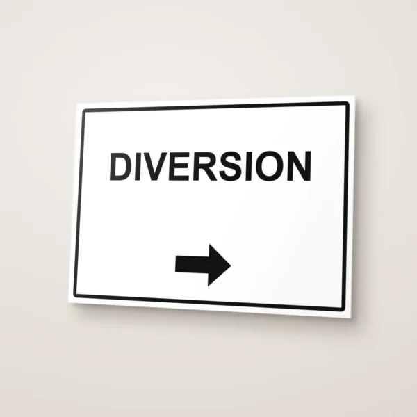 Diversion Arrow Right Sign