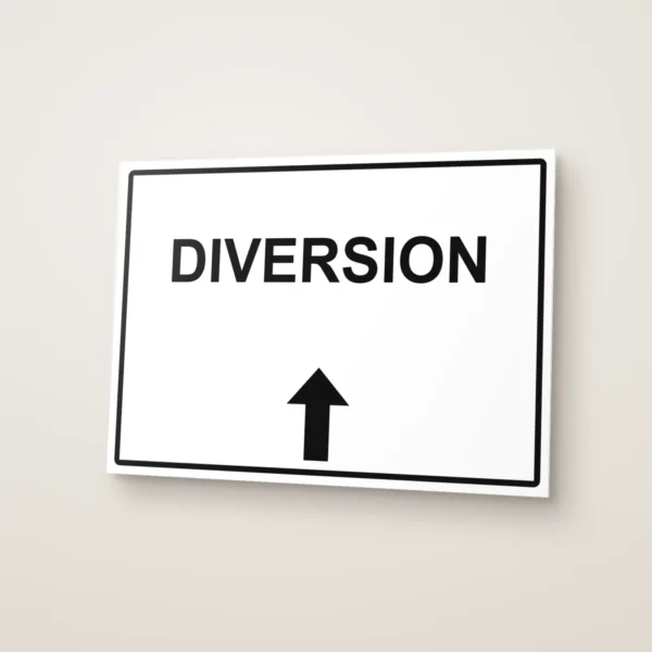 Diversion Arrow Up Sign