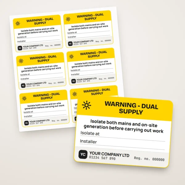 Dual Supply & Solar PV Labels