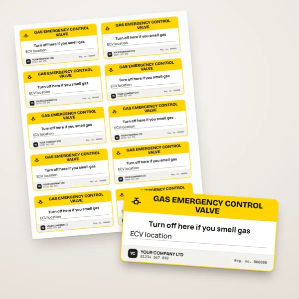 Emergency Control Valve Labels