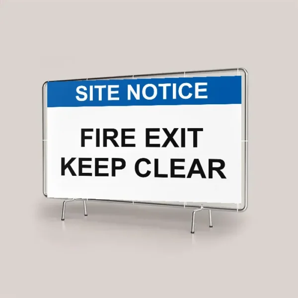 Fire Exit Keep Clear Site Banner