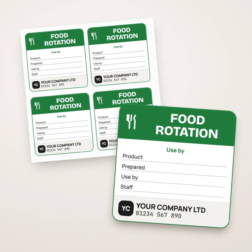 Food labels and kitchen signs: Food & Hospitality