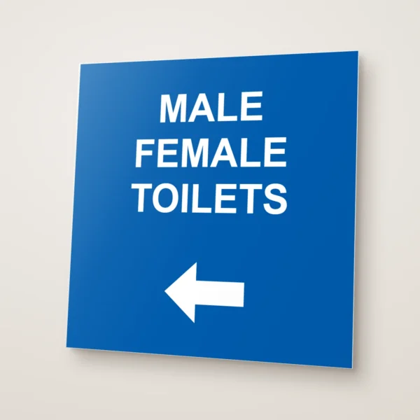 Male Female Arrow Left Toilets Sign