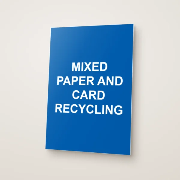 Mixed Paper and Card Recycling Sign