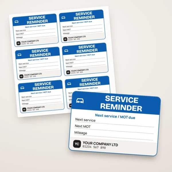 MOT & Service Reminder Stickers