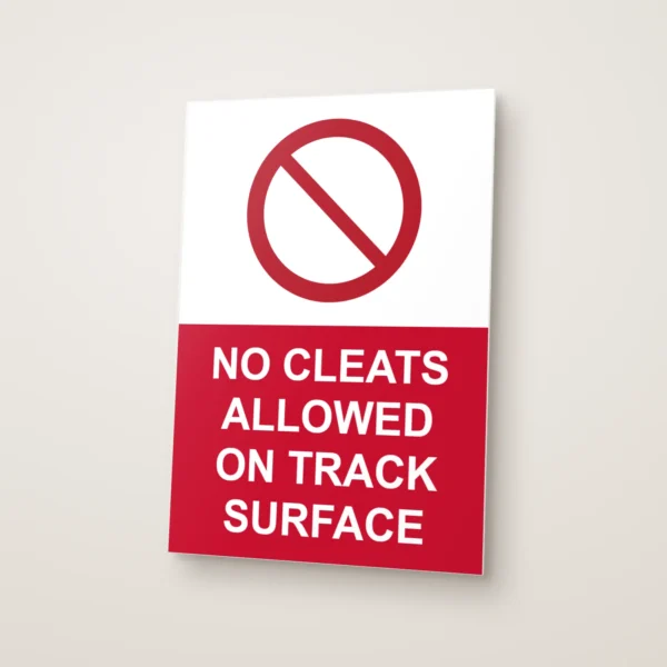 No Cleats Allowed on Track Surface Sign