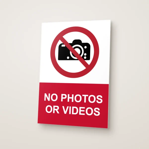 No Photos or Videos Sign