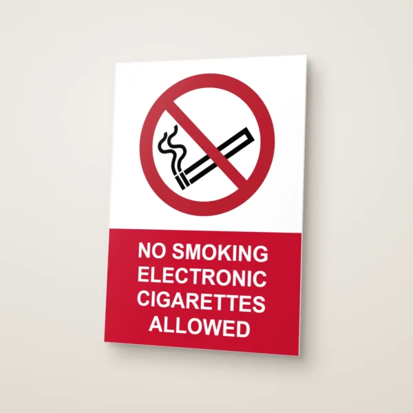 No Smoking Electronic Cigarettes Allowed Sign