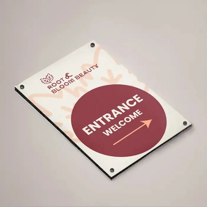 What is Dibond: a printed 3 mm Dibond aluminium composite sign