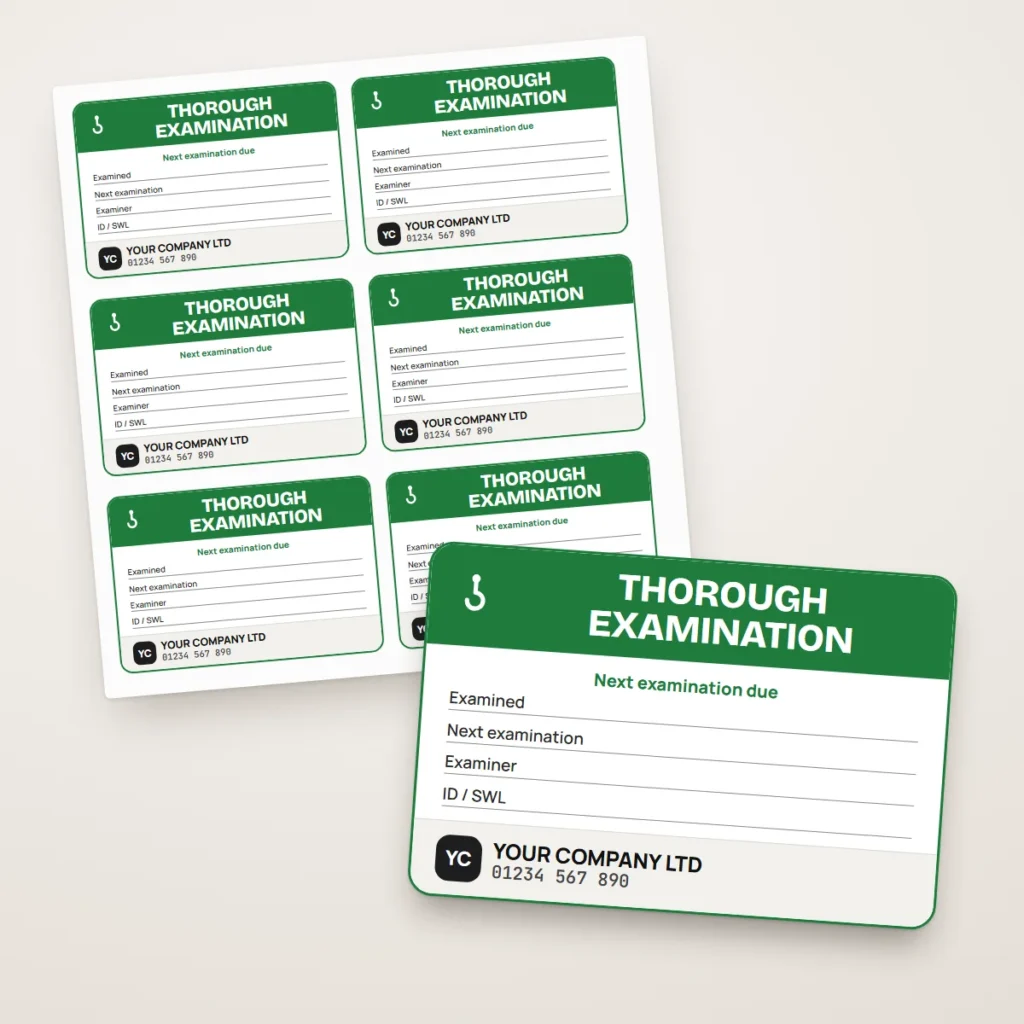 Inspection labels: Lifting & Inspection