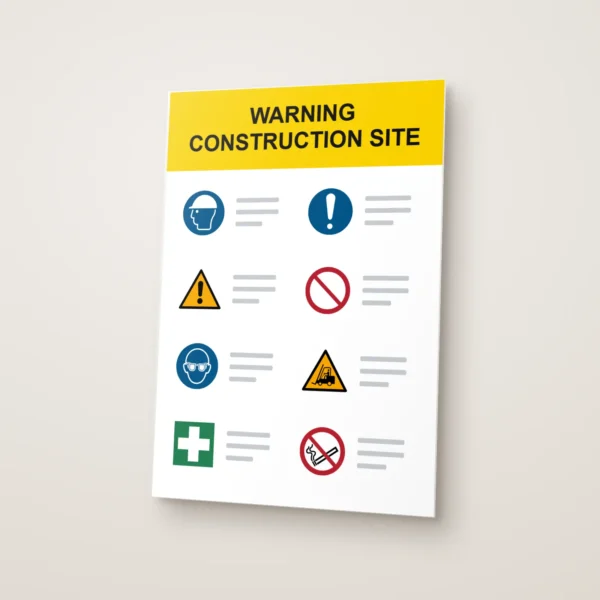 Warning Construction Site Sign